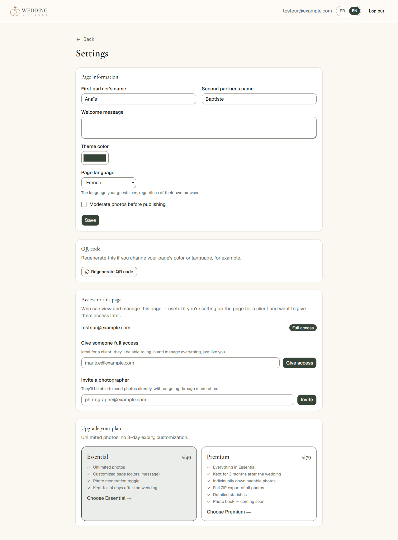 Customize your page