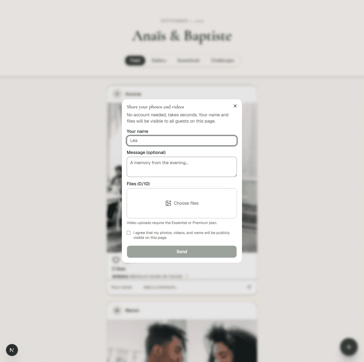 Upload without an account, in seconds