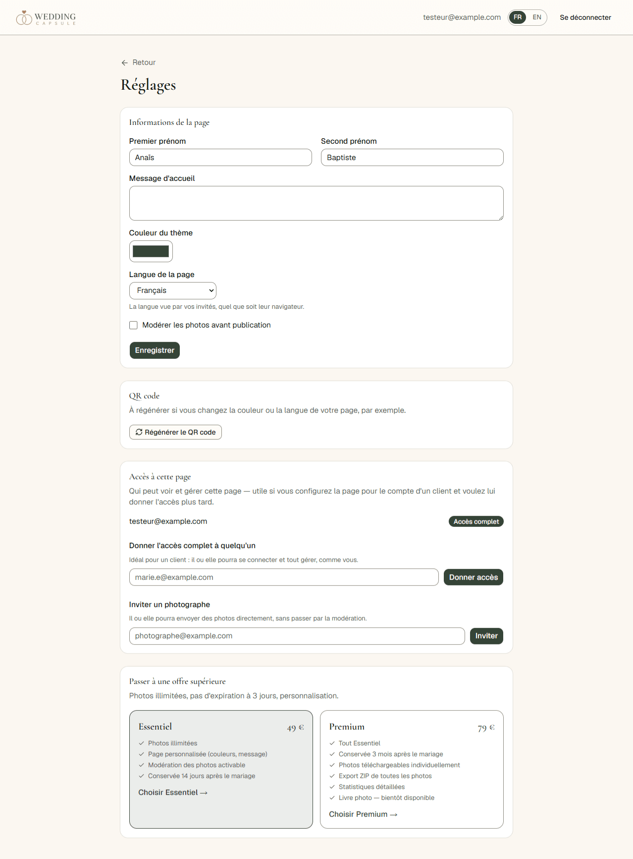 Personnaliser votre page